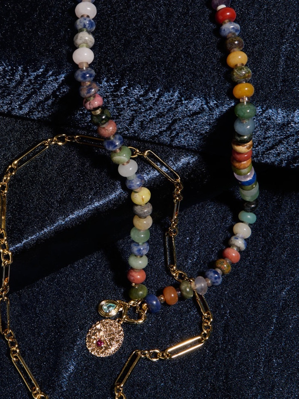 Local Eclectic Macey Customizable Beaded Charm Holder Necklace